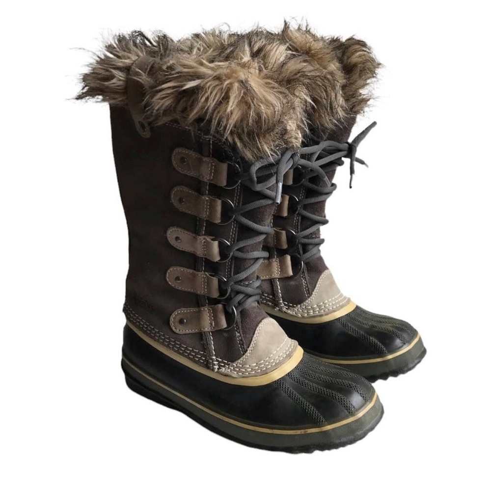 Sorel Joan of Arctic Winter Boots Tall Waterproof Snowboots Size 7 Quarry NL1540